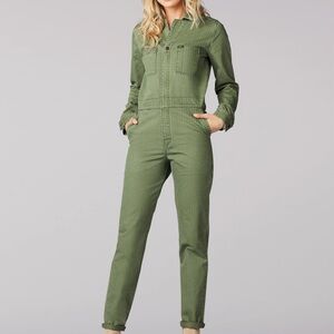 NWT Lee Women’s Vintage Modern Union-All Olive Jumpsuit Coveralls